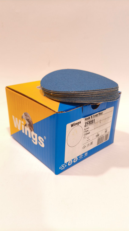 سمباده دیسکی پشت کرکی مینی آبی 115 برند وینگز -گرید ZR 100